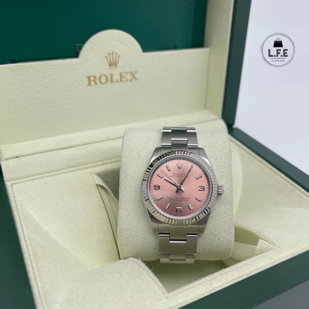 Rolex oyster perpetual online date pink