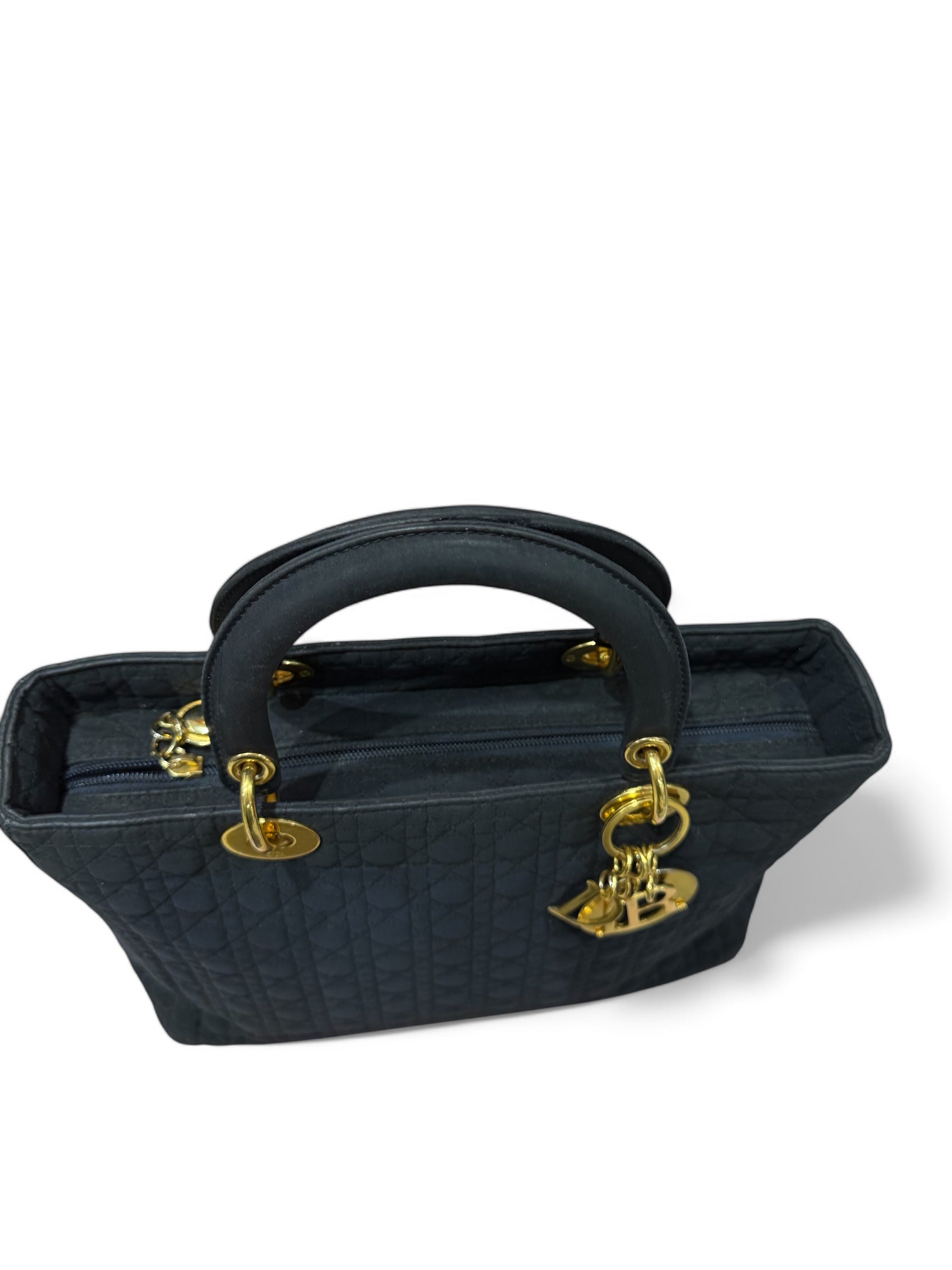 Dior - sac Lady Dior toile micro cannage navy