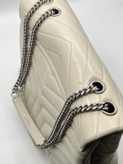 YSL - sac Loulou cuir blanc vintage GM