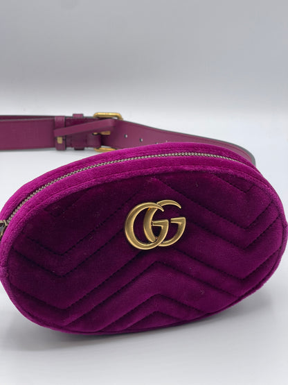 Gucci - Marmont purple velvet belt bag