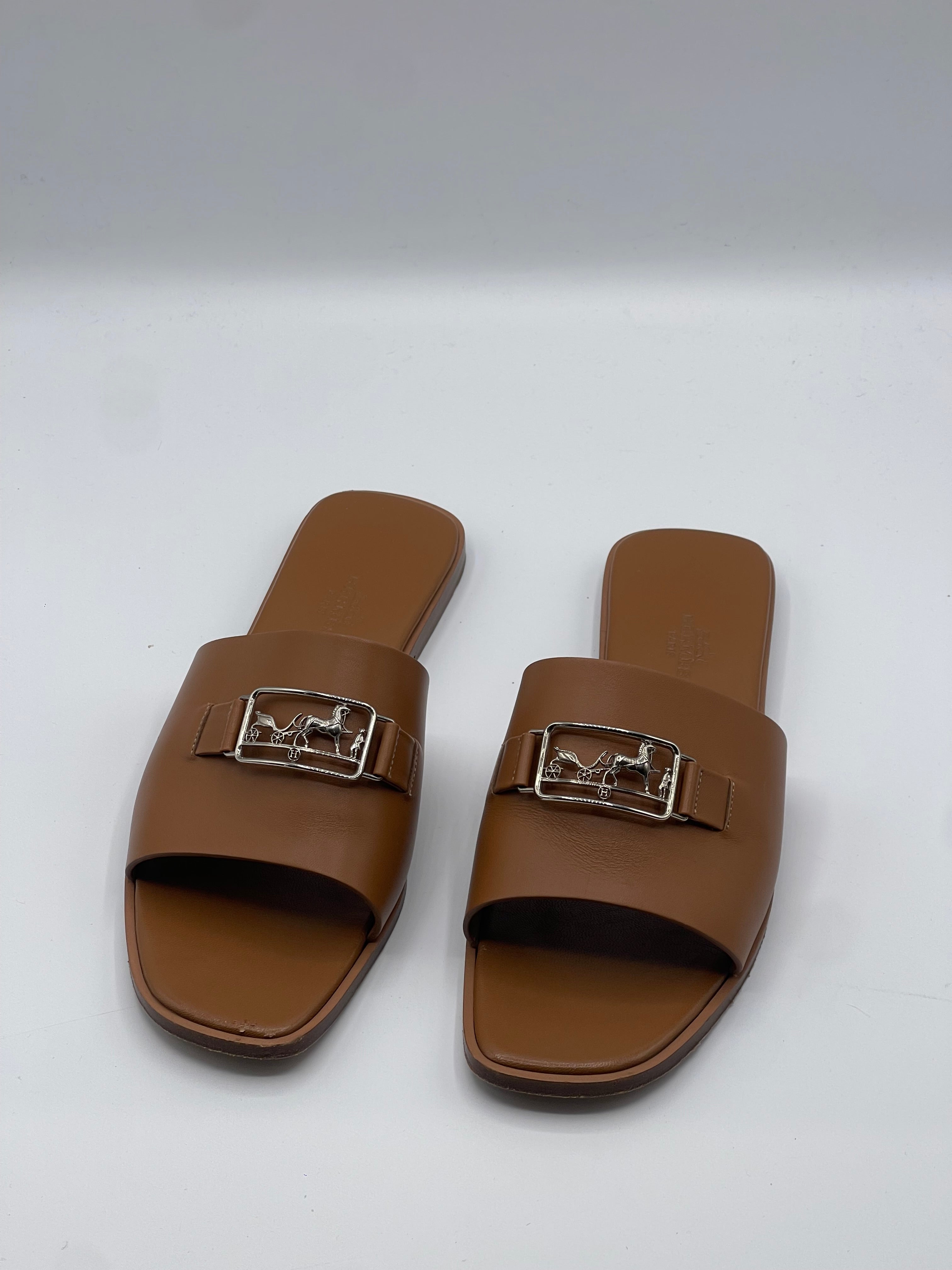 Hermès - Sandales Villa gold T38,5