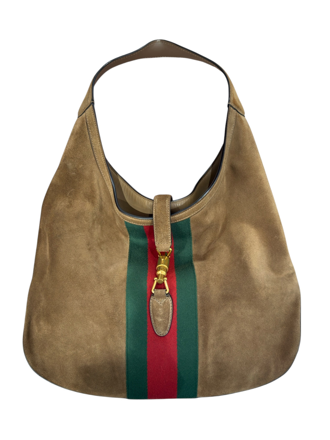 Gucci - Sac Brown Suede Jackie soft hobo large