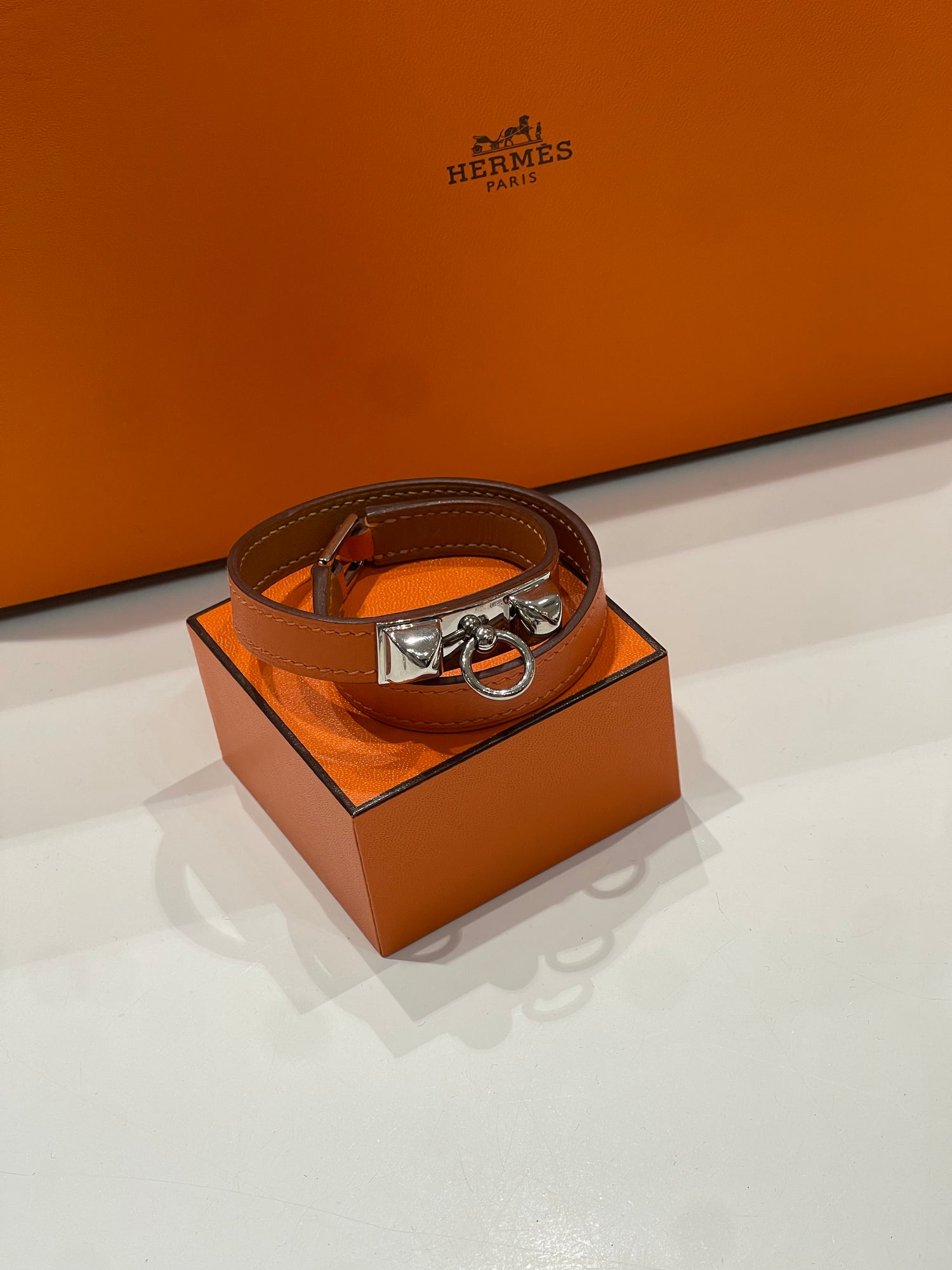 Hermès - Bracelet Rivale Double Tour orange