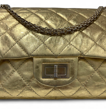 Chanel - Sac 2.55 Metallic Gold Double Rabat