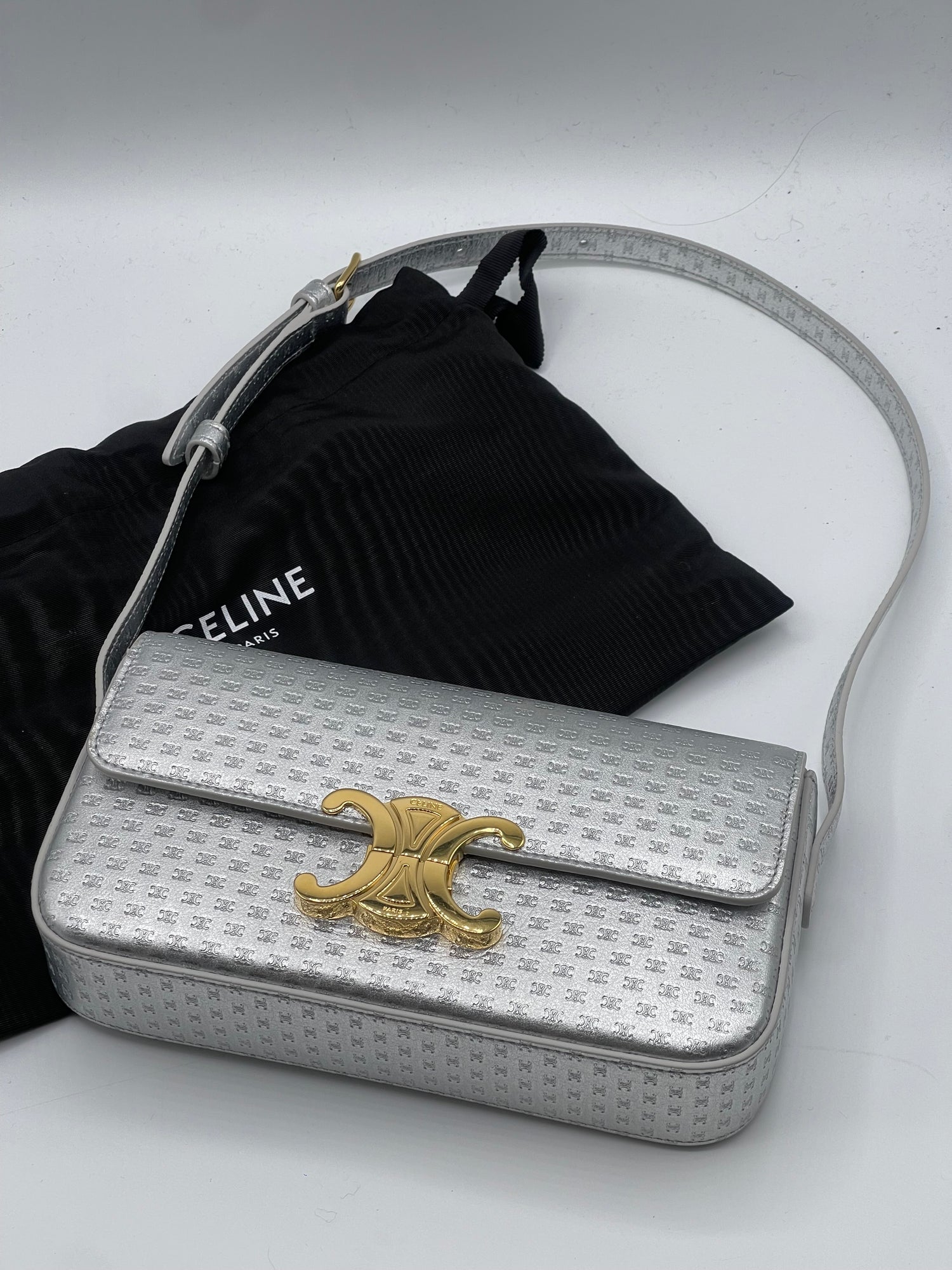 Celine - Sac Shoulder Claude Triomphe Argent