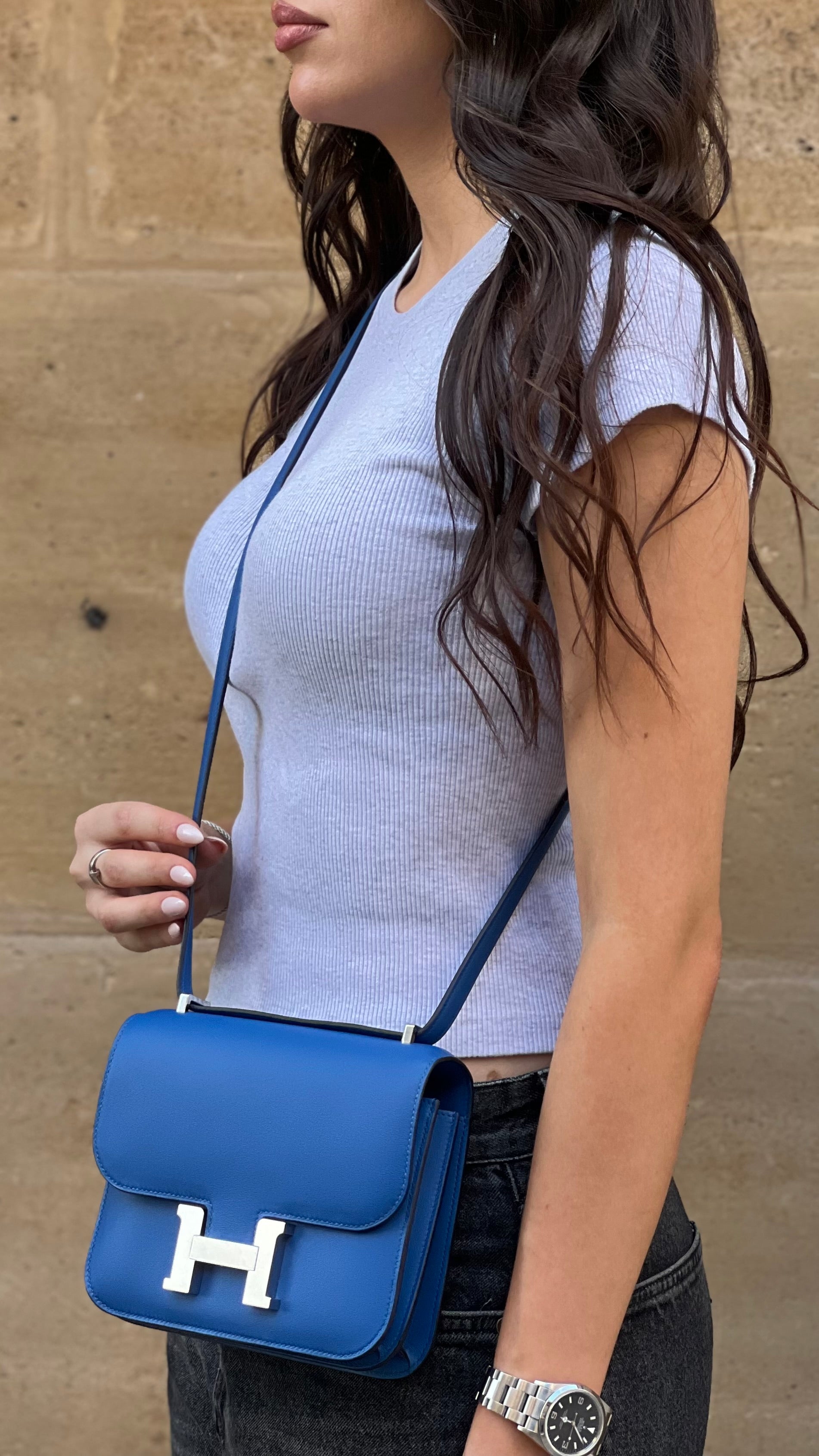 Hermès - Sac Constance 18 Bleu France