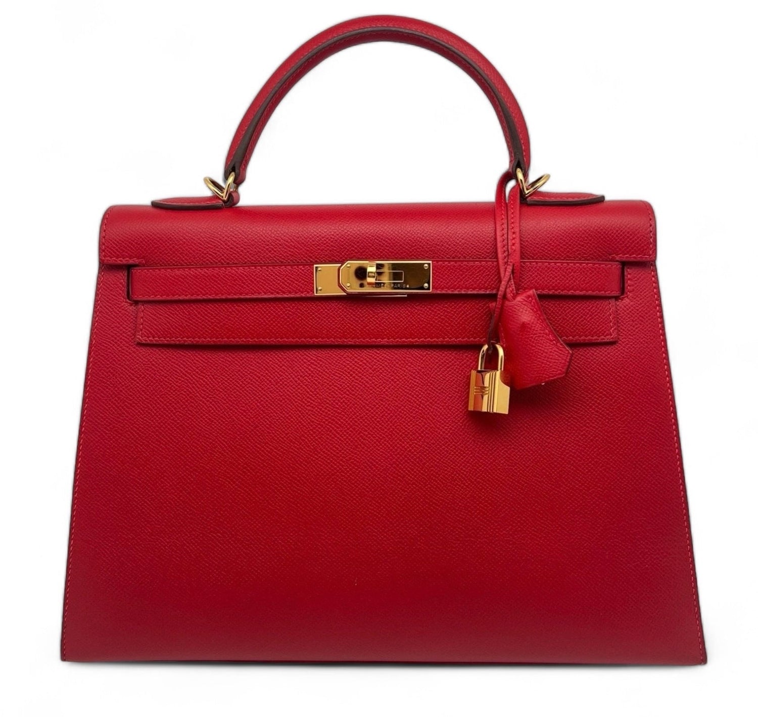 Hermès - Sac Kelly 32 Sellier Epsom Rouge Casaque