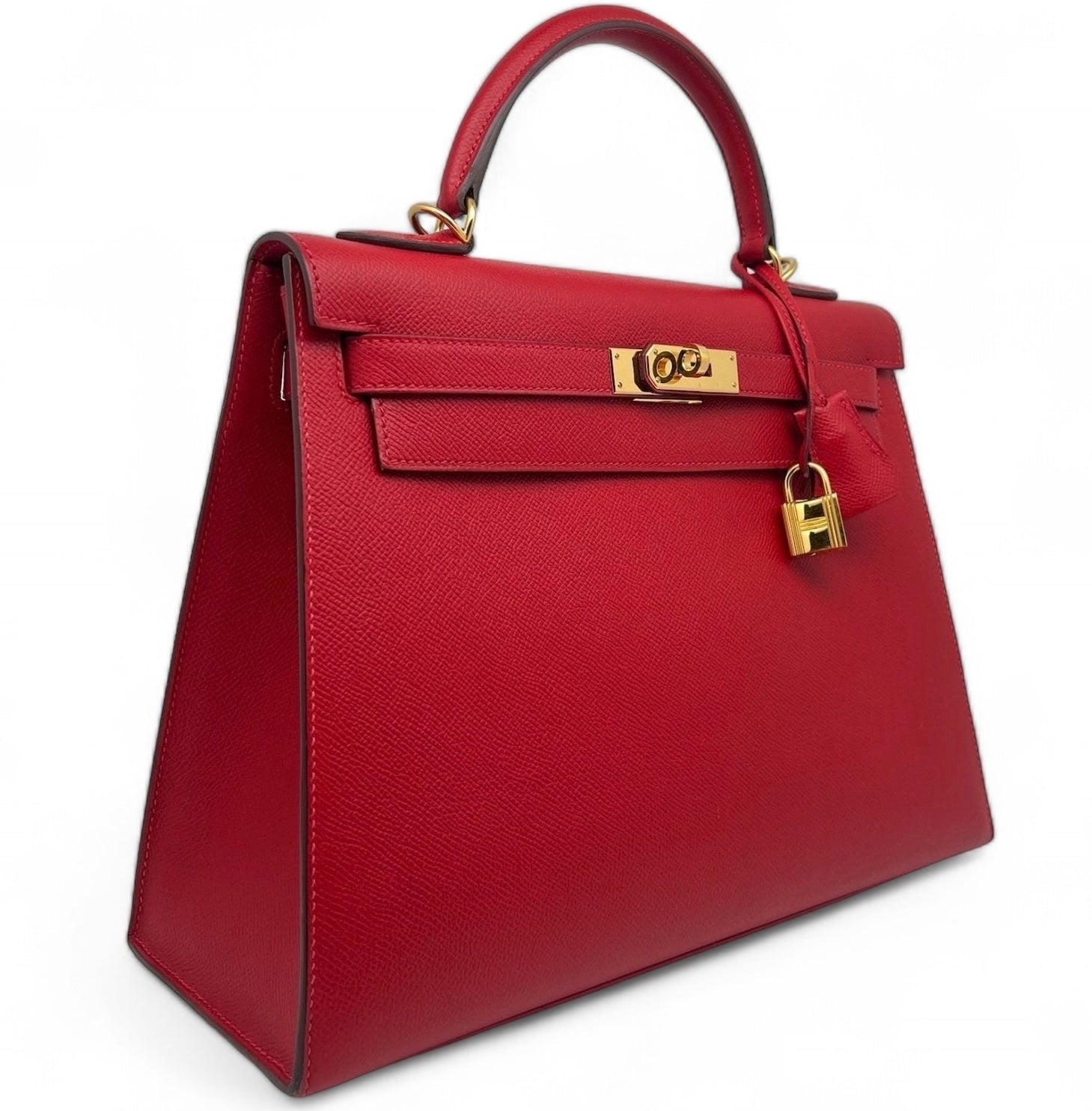 Hermès - Kelly 32 Sellier Epsom Red Casaque Tasche