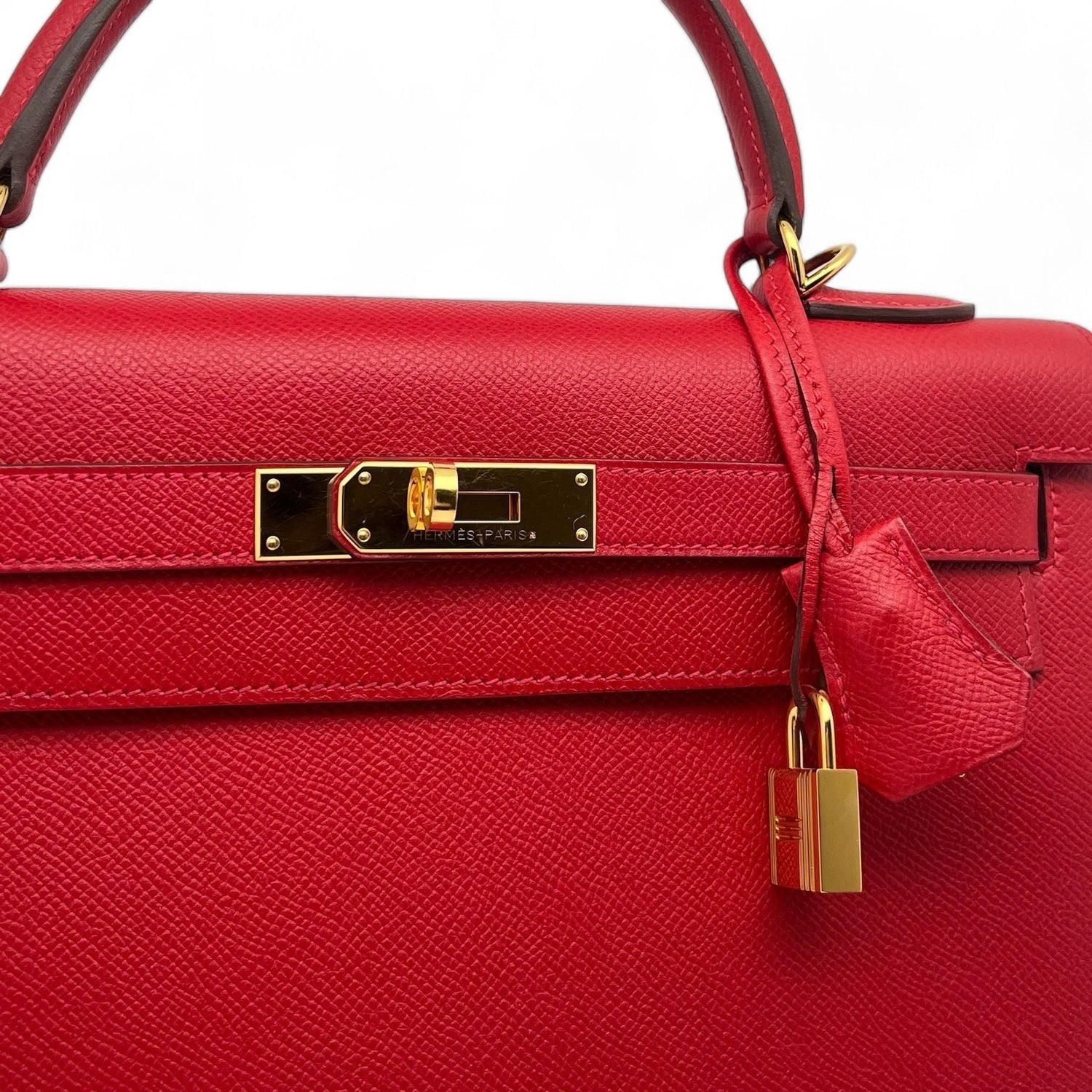 Hermès - Kelly 32 Sellier Epsom Red Casaque Tasche