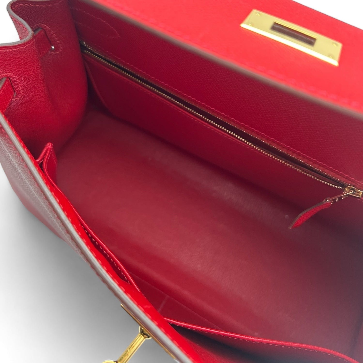 Hermès - Sac Kelly 32 Sellier Epsom Rouge Casaque