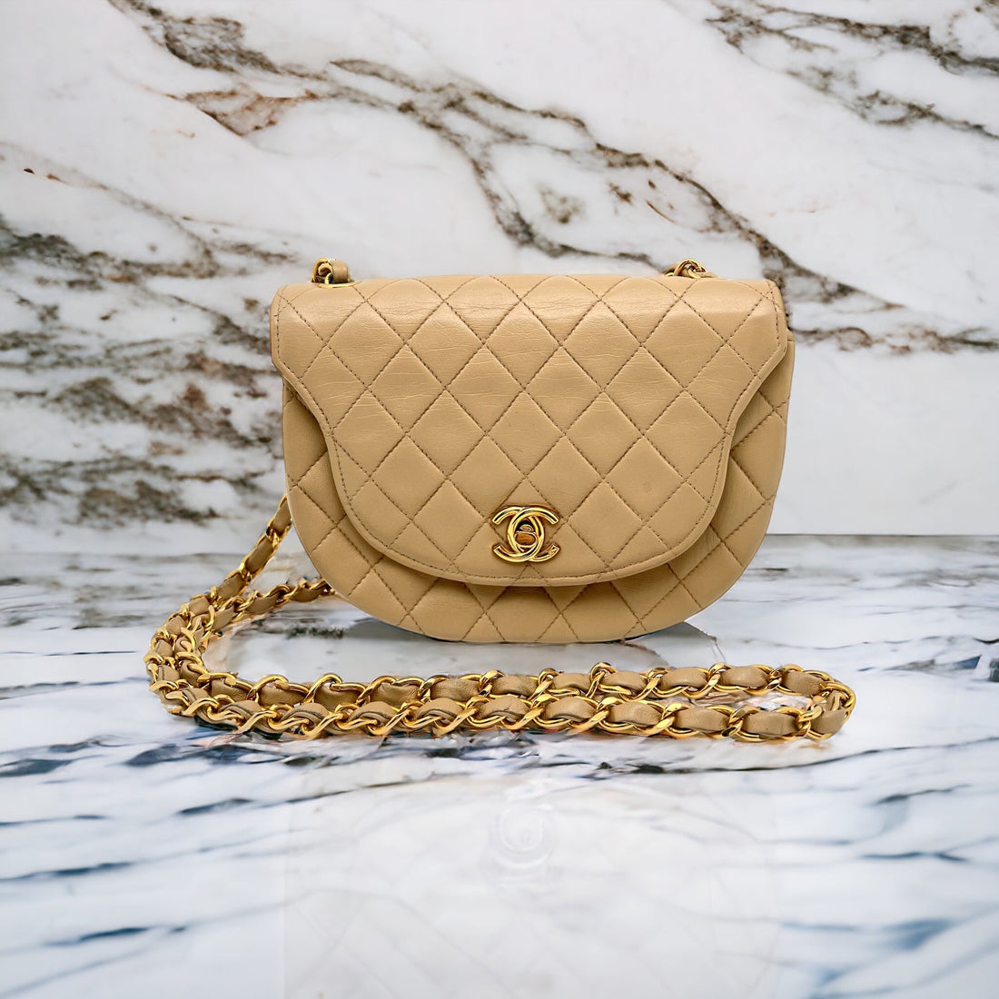 Chanel Umhängetasche Beige S Tasche