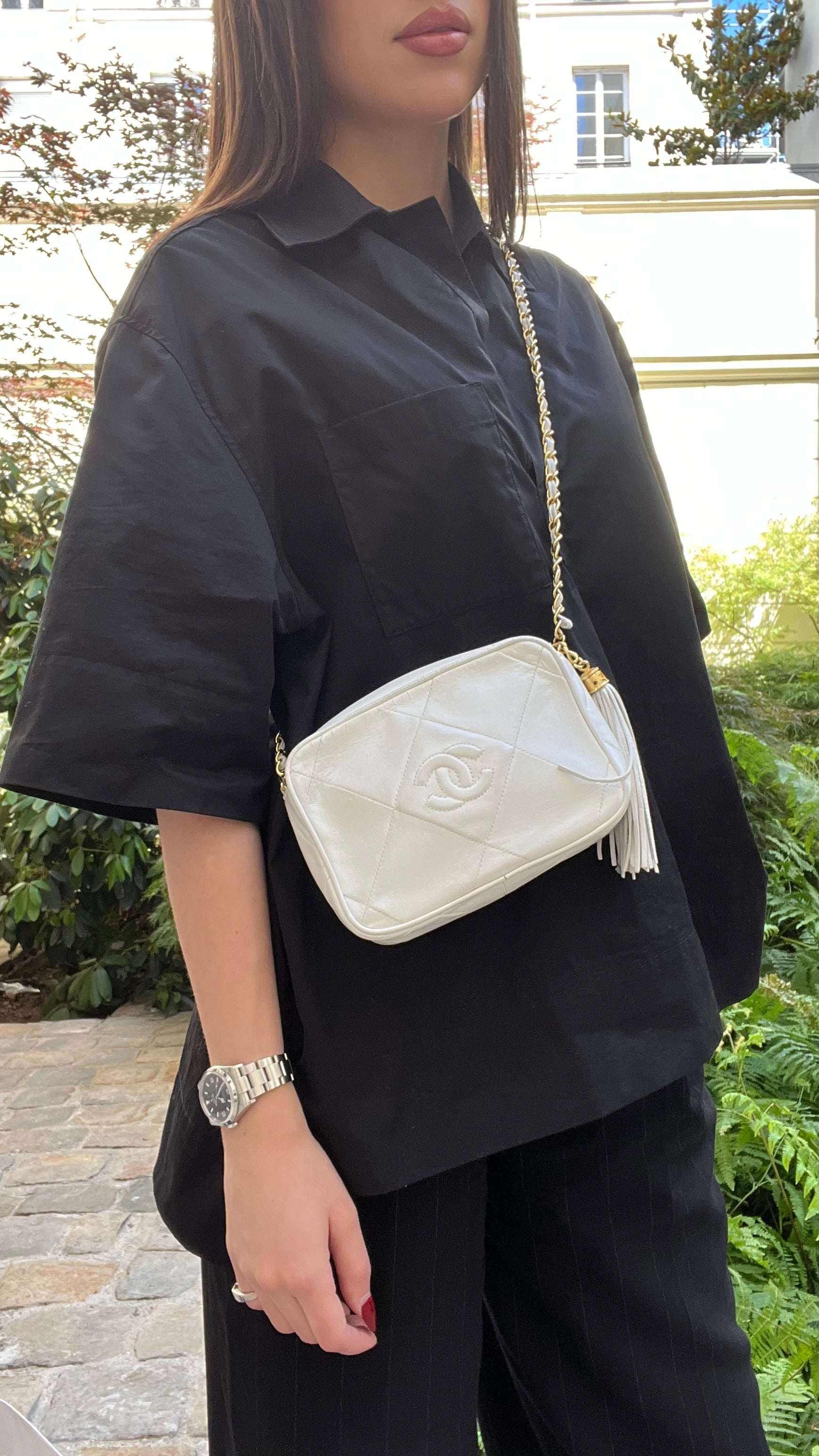 Chanel - Sac camera cuir lisse