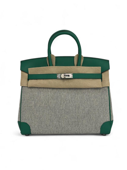 Hermès - Sac Birkin 25 toile et cuir