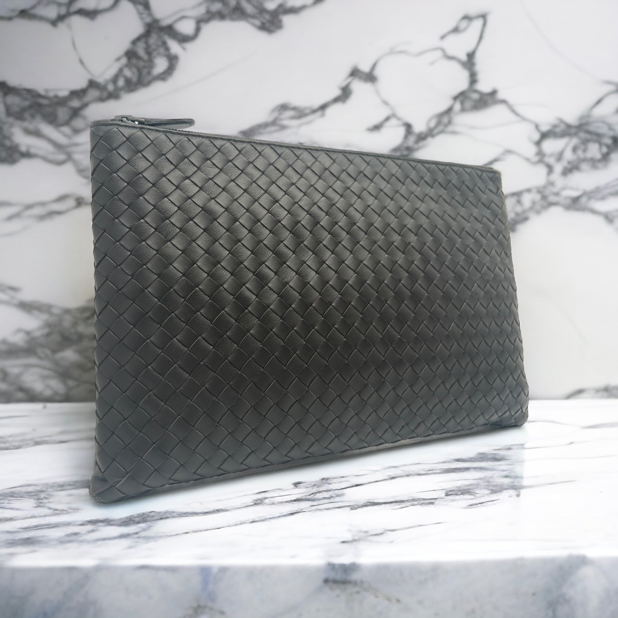 Bottega chocolate brown clutch