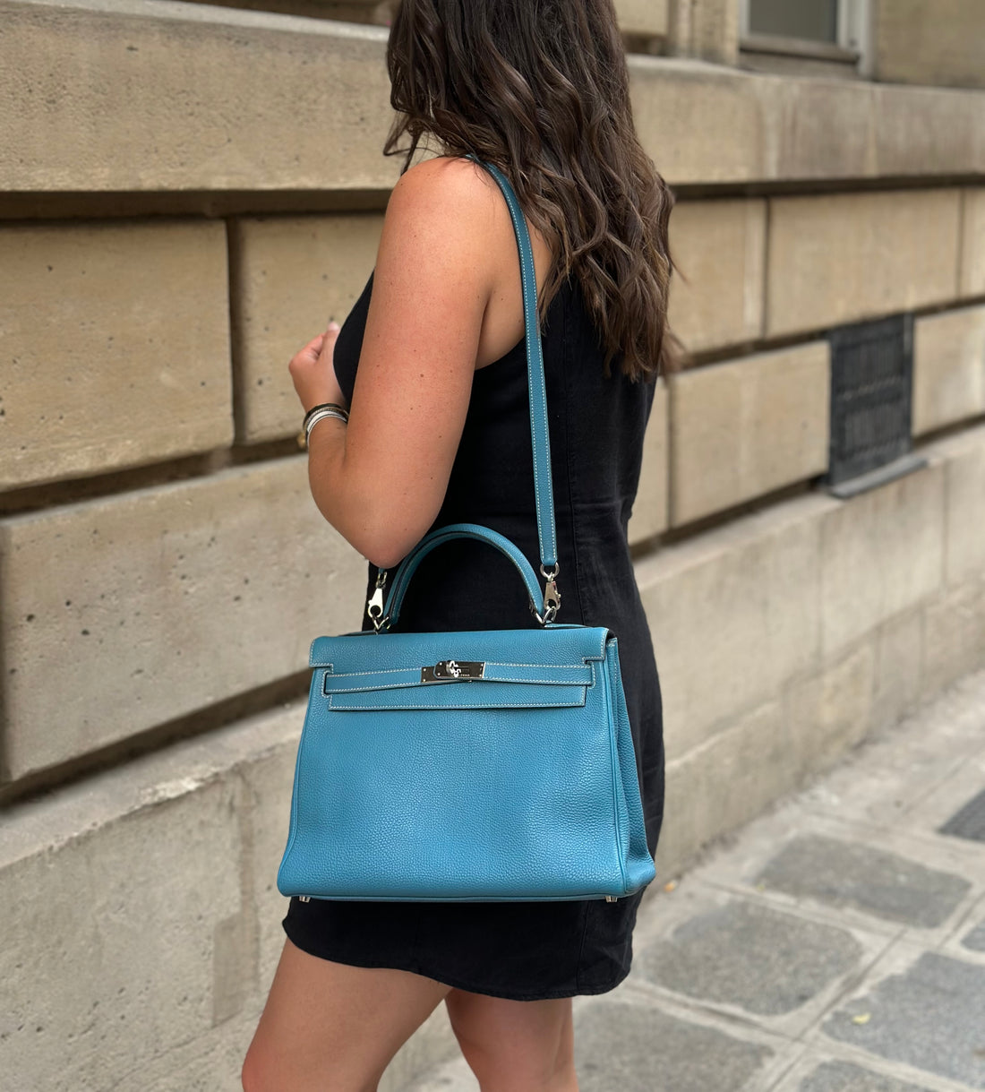 Hermès - Sac Kelly 32 Bleu Jean 2003