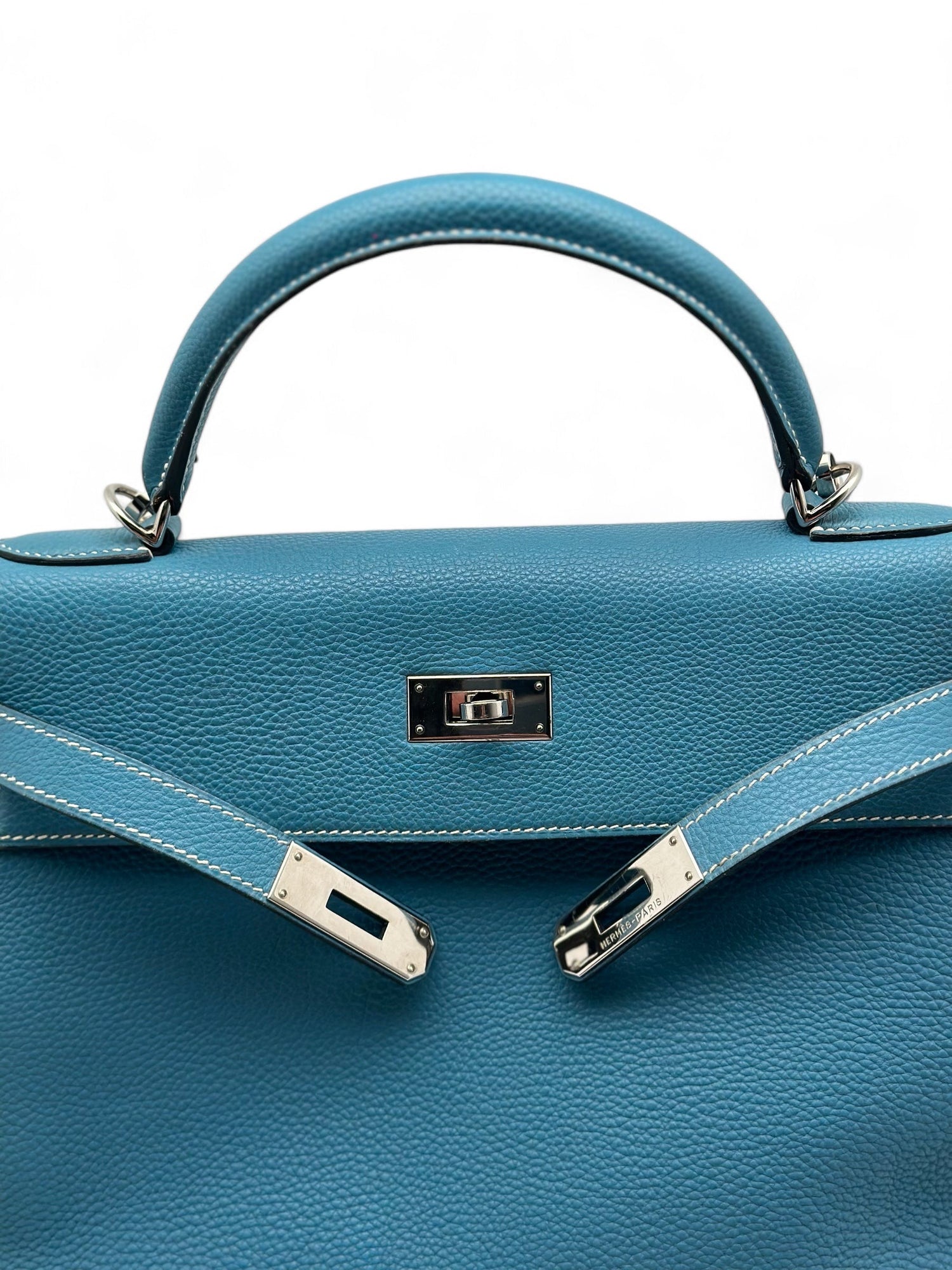 Hermès - Sac Kelly 32 blue jean