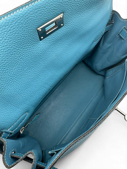 Hermès - Sac Kelly 32 blue jean