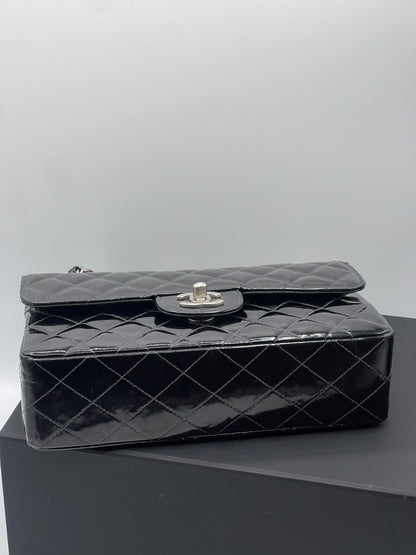 Chanel - sac classique double rabat small cuir vernis noir