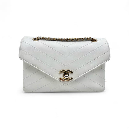 Chanel Umschlagtasche Weiß Tasche