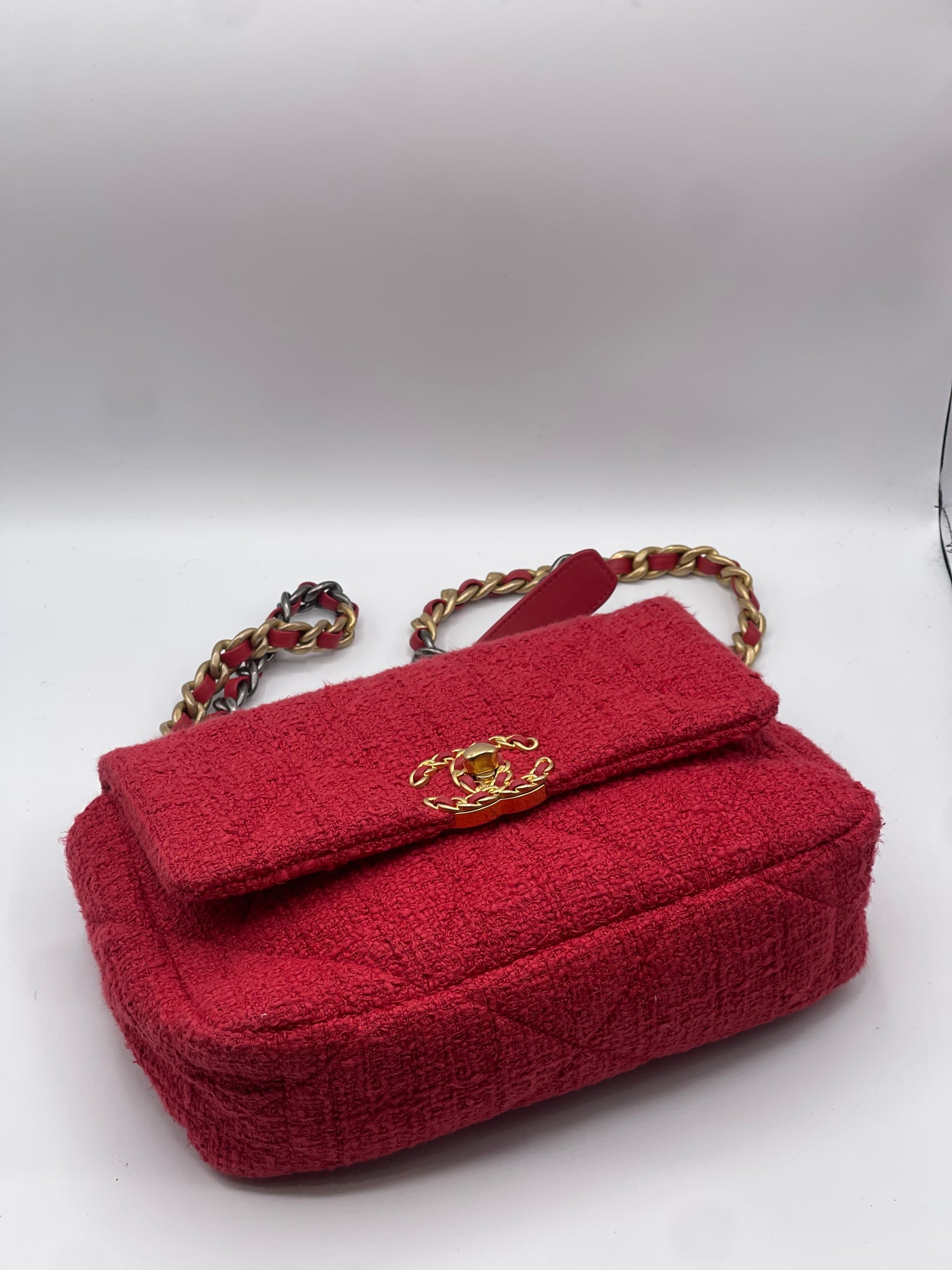 Chanel - Sac 19 tweed rouge