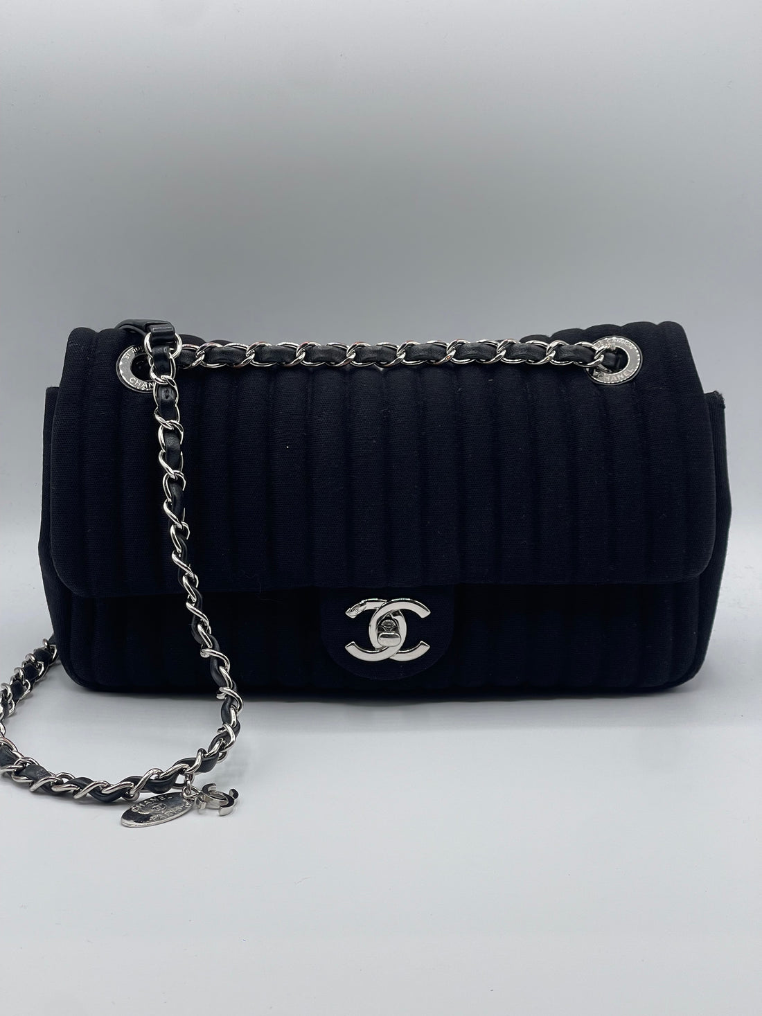 Chanel - Sac baguette jersey noir