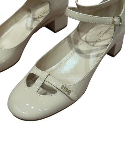 Dior - Ballerines Mary-Jane vernis nude T36,5