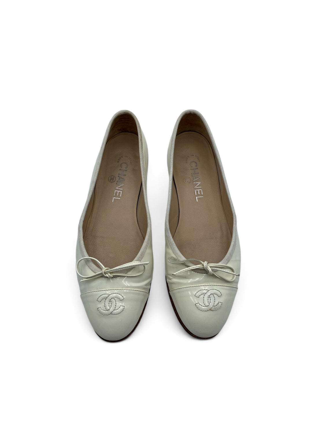 Chanel - Ballerine classique blanche T.38