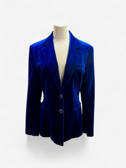 Alberta Ferretti - Blazer en velours bleu électrique T42