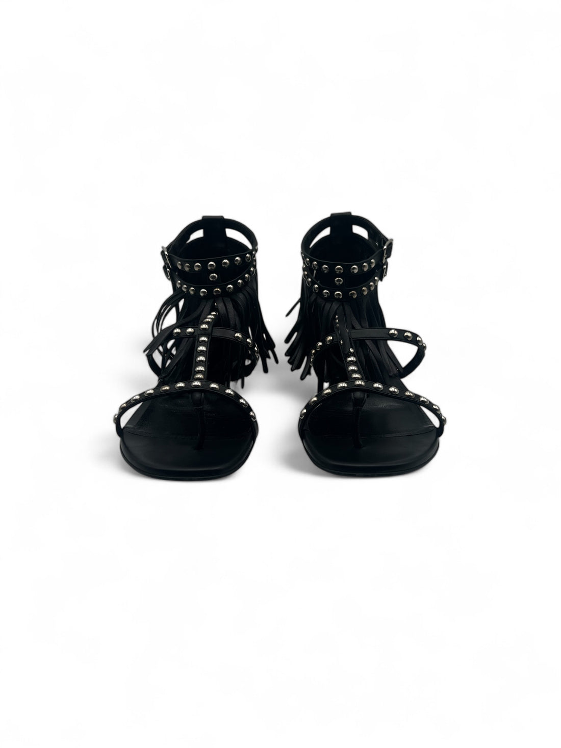 Saint Laurent - Sandales à franges noires T38,5