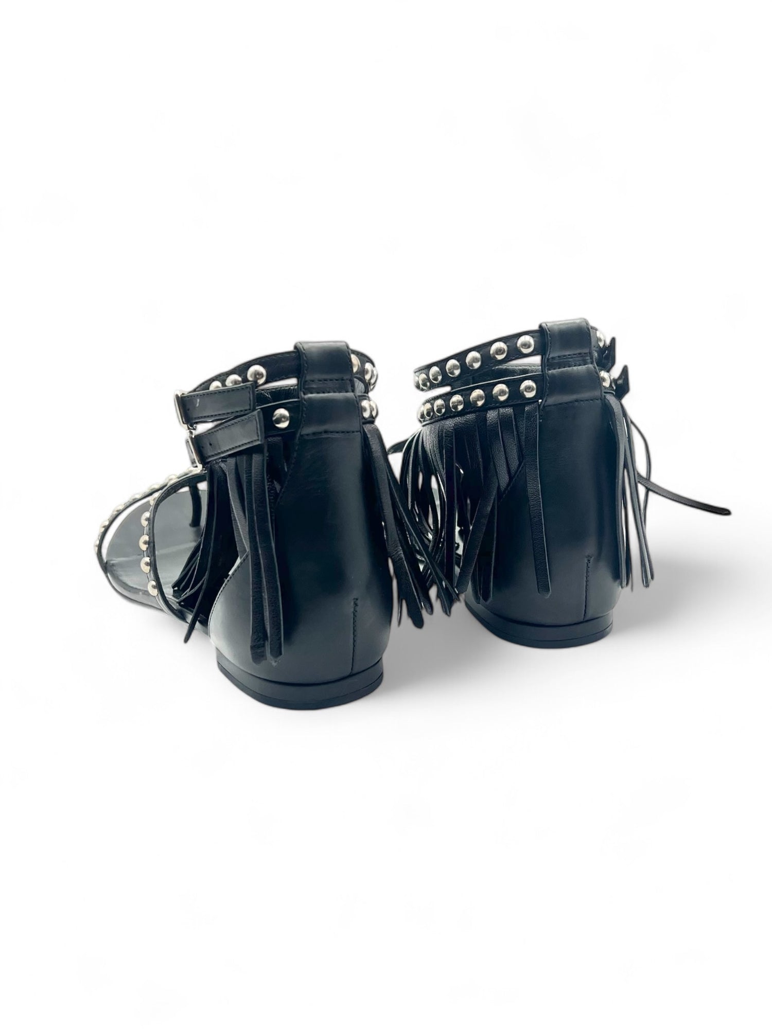 Saint Laurent - Sandales à franges noires T38,5