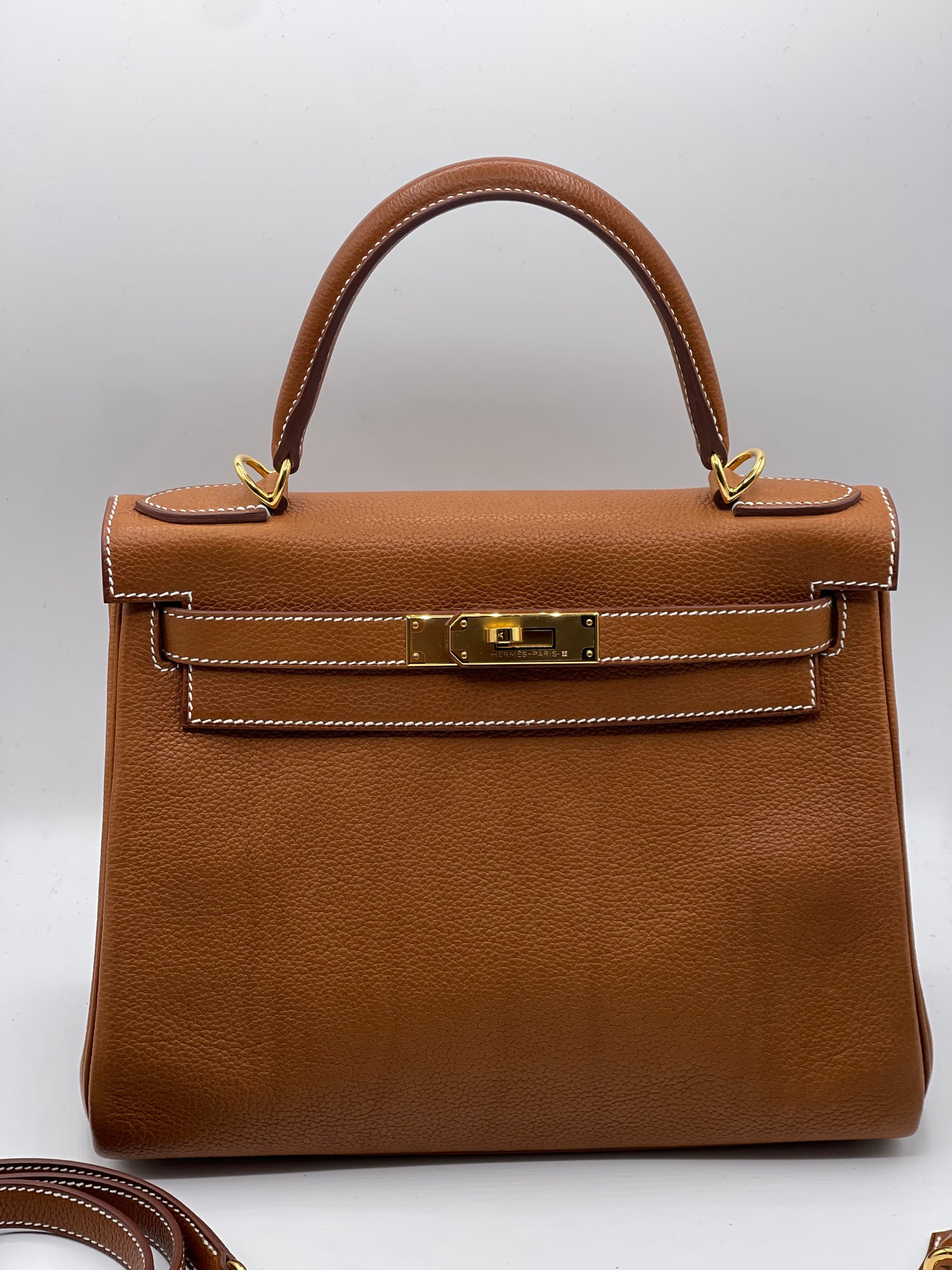 Hermès - Sac Kelly 28 Gold Barenia