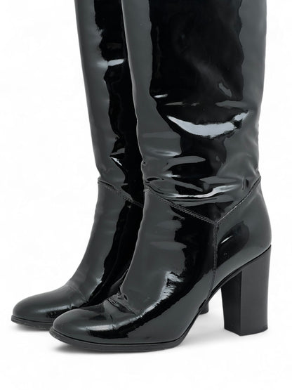 Chanel - Bottes en cuir vernis T37,5