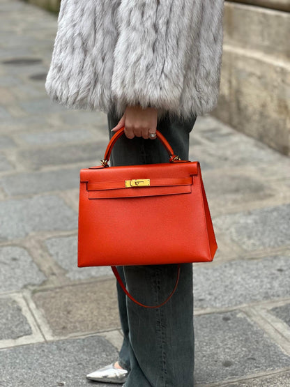 Hermès - Sac Kelly 32 Epsom Orange