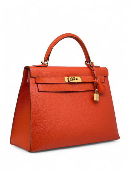 Hermès - Sac Kelly 32 Epsom Orange