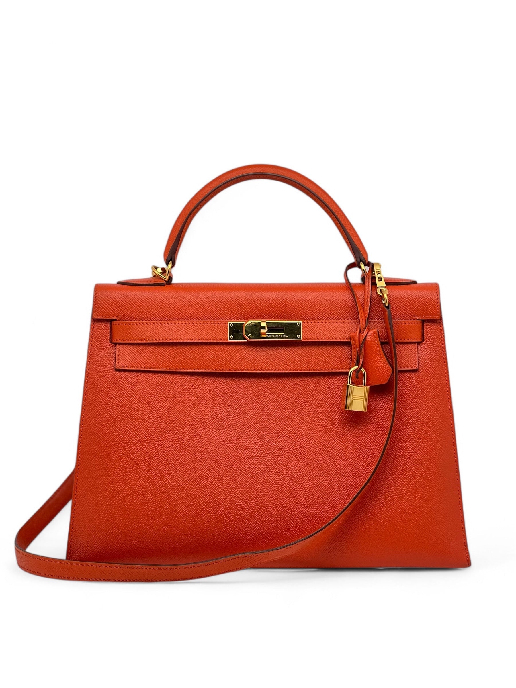 Hermès - Sac Kelly 32 Epsom Orange