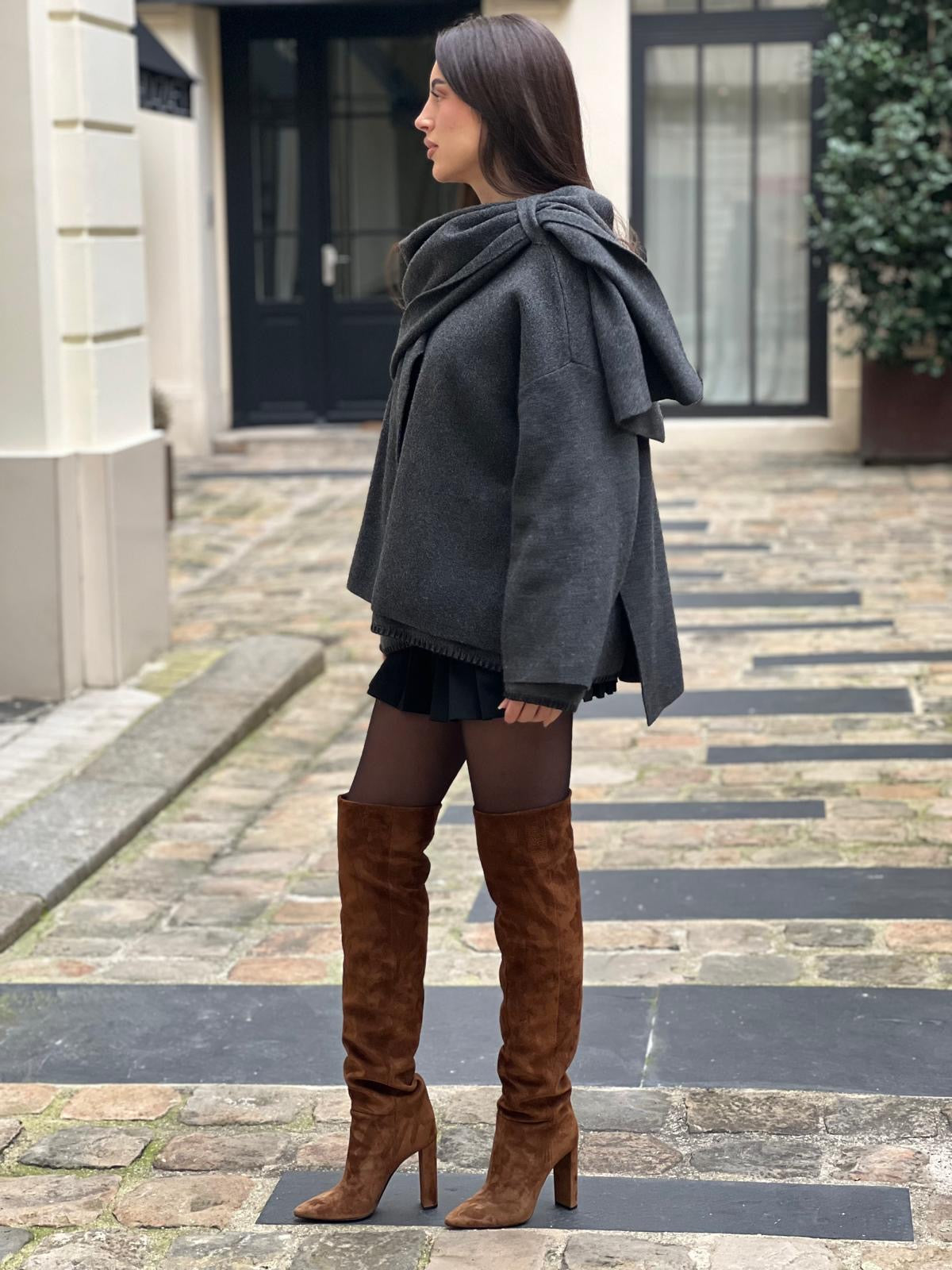 Saint Laurent - Bottes cuissardes en daim T40