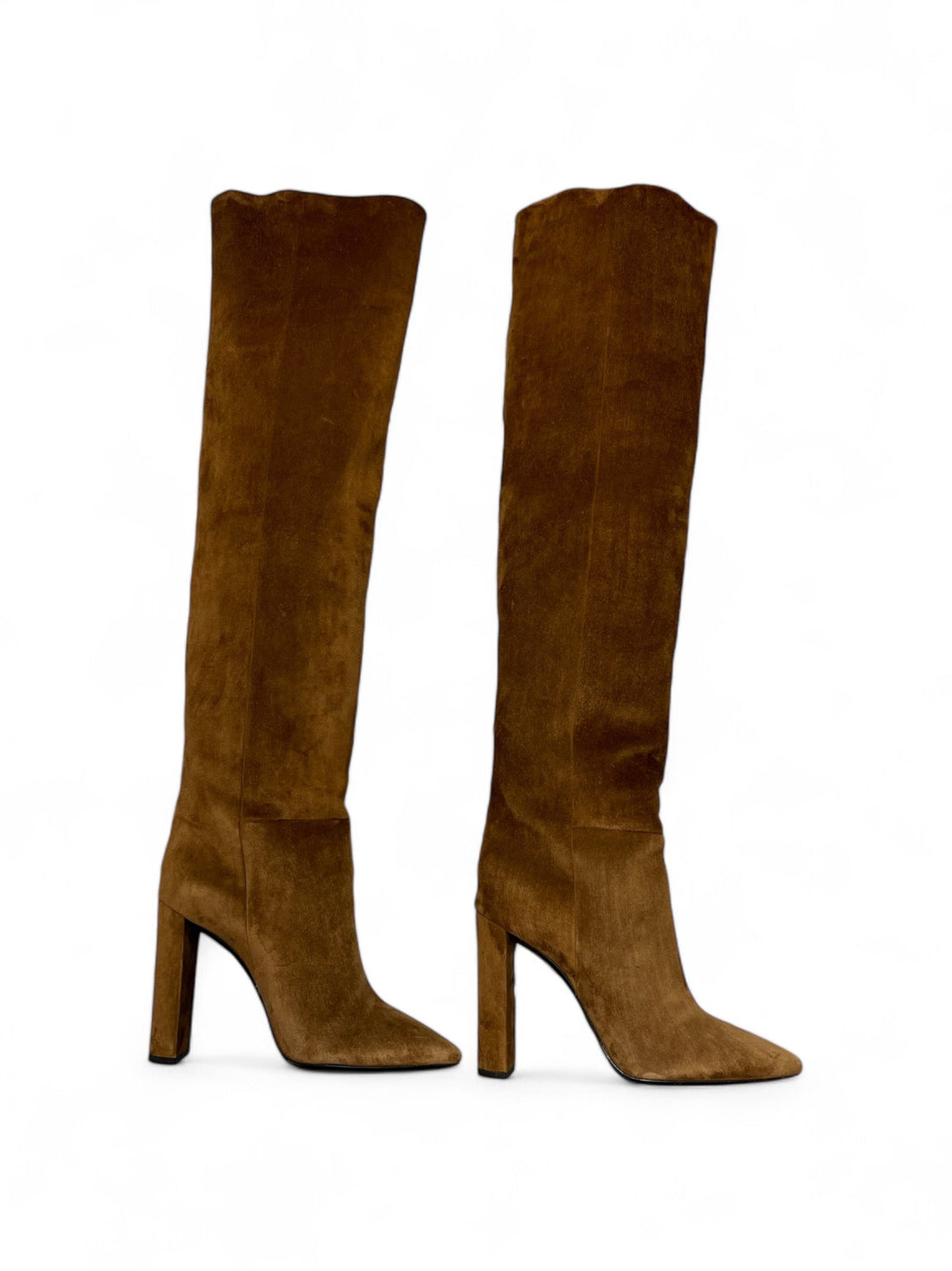 Saint Laurent - Bottes cuissardes en daim T40