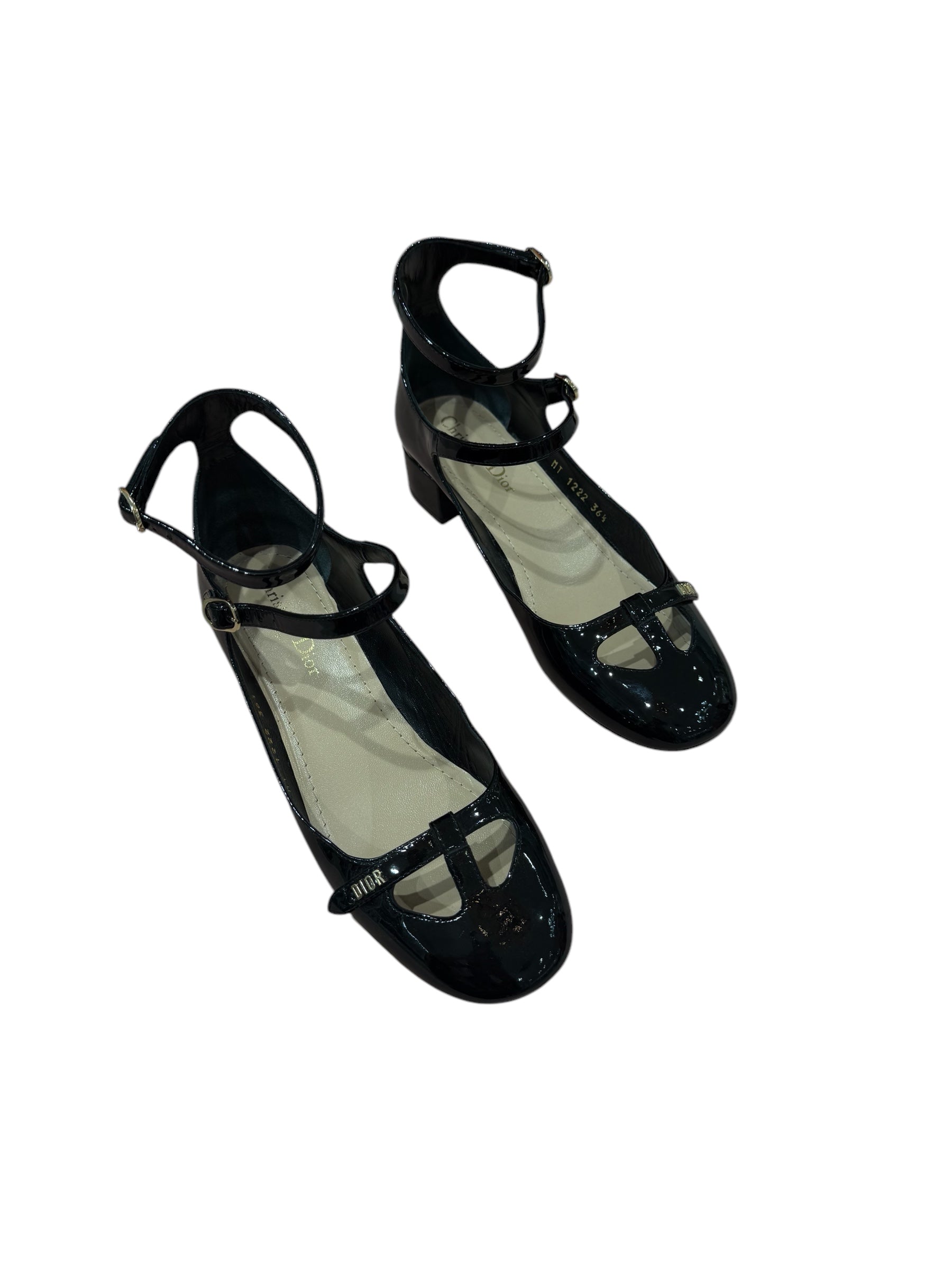 Dior - Ballerines Mary-Jane vernis noires T36,5