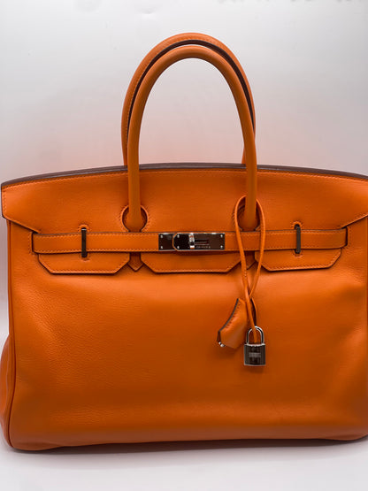 Hermès - Sac Birkin 35 Swift orange Hermès