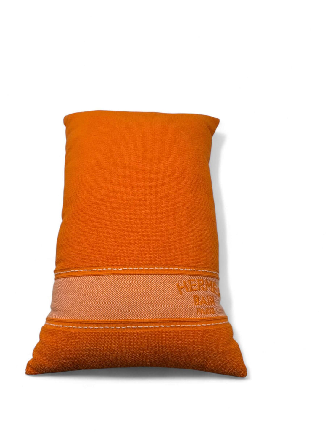 Hermès - Coussin de plage Yachting uni orange Géranium