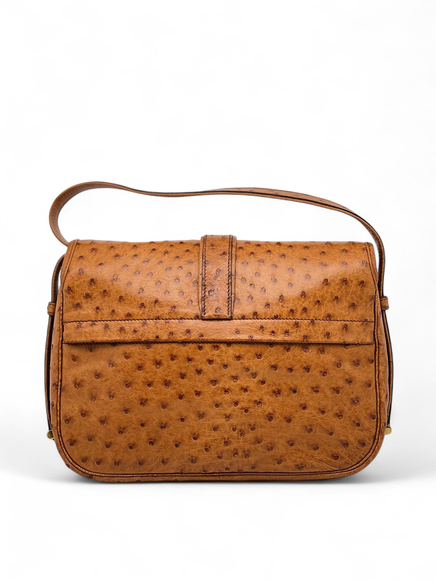 Hermès - Sac Nouméa Autruche Cognac