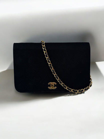 Chanel - Wallet on Chain noir tissu