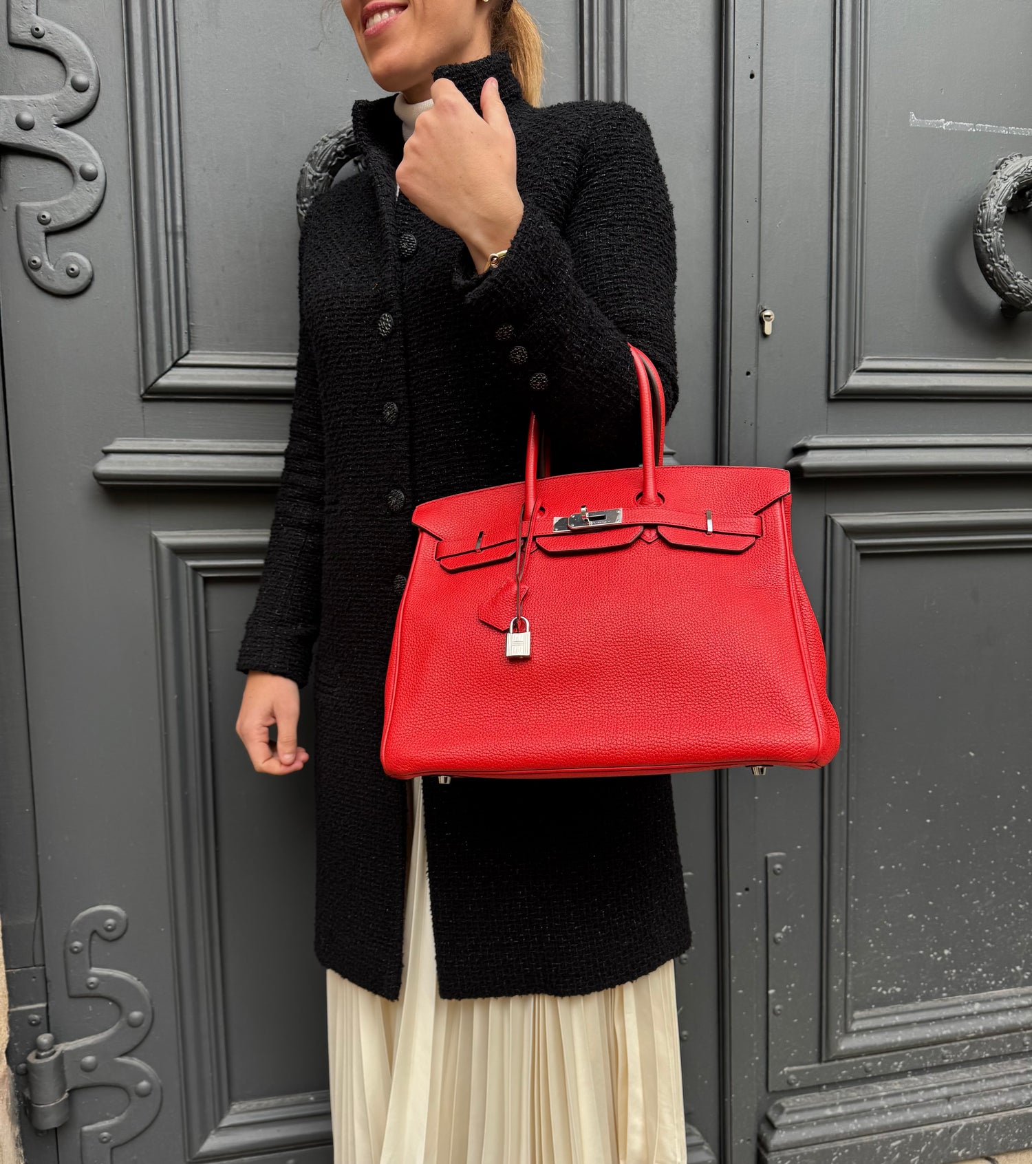 Hermès -  Birkin 35 Taurillon Rouge