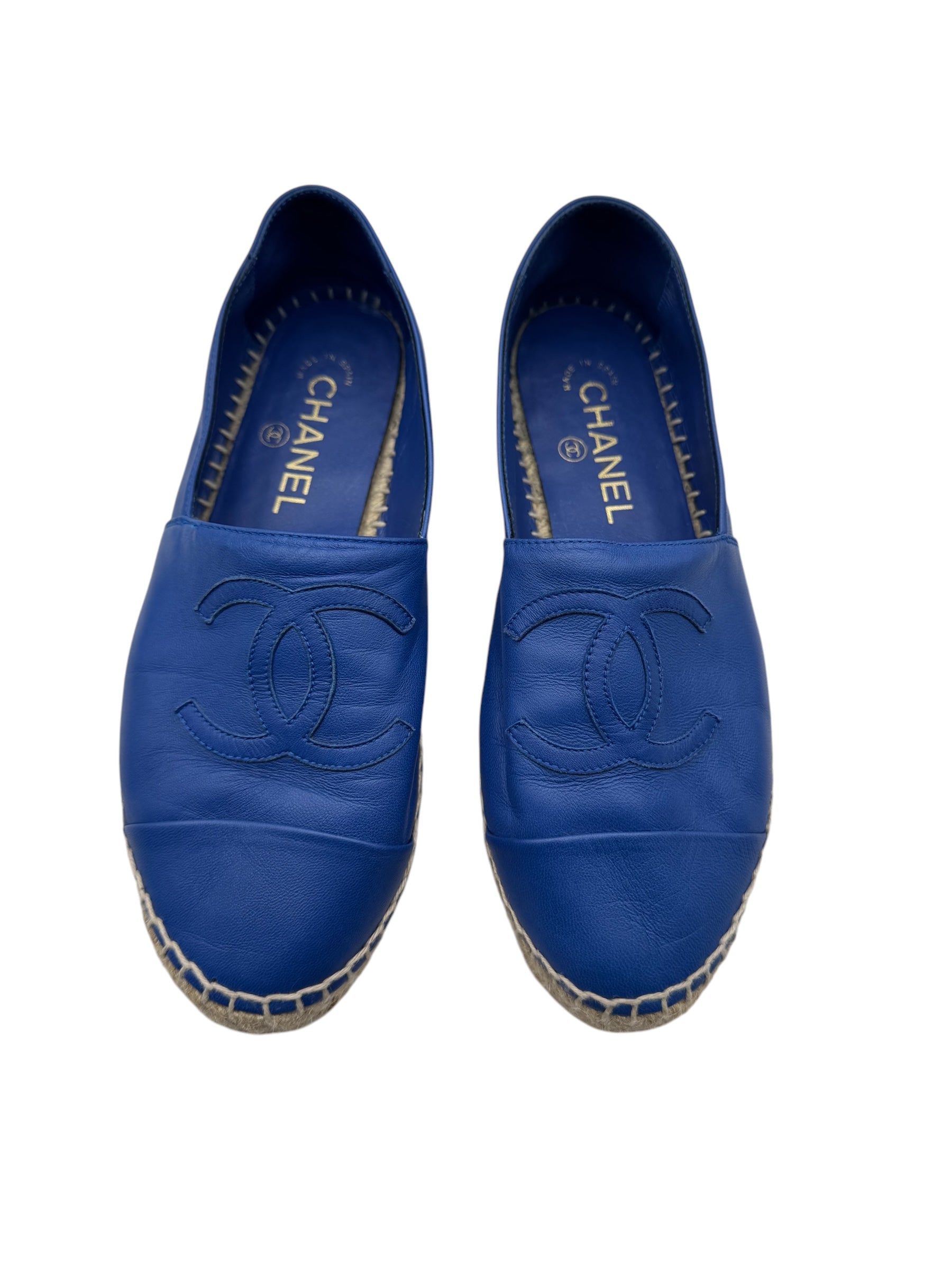 Chanel - Espadrilles en cuir bleu T37