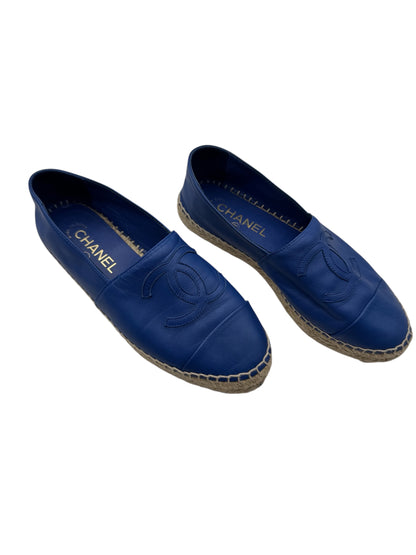 Chanel - Espadrilles en cuir bleu T37