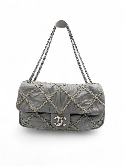 Chanel - Sac Timeless en cuir gris