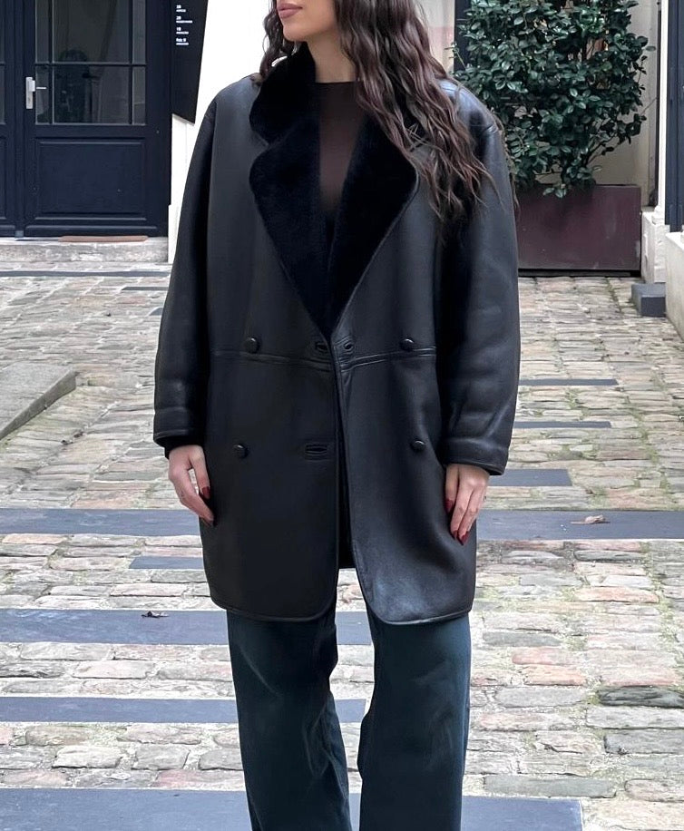 Kenzo - Manteau en peau lainée T40