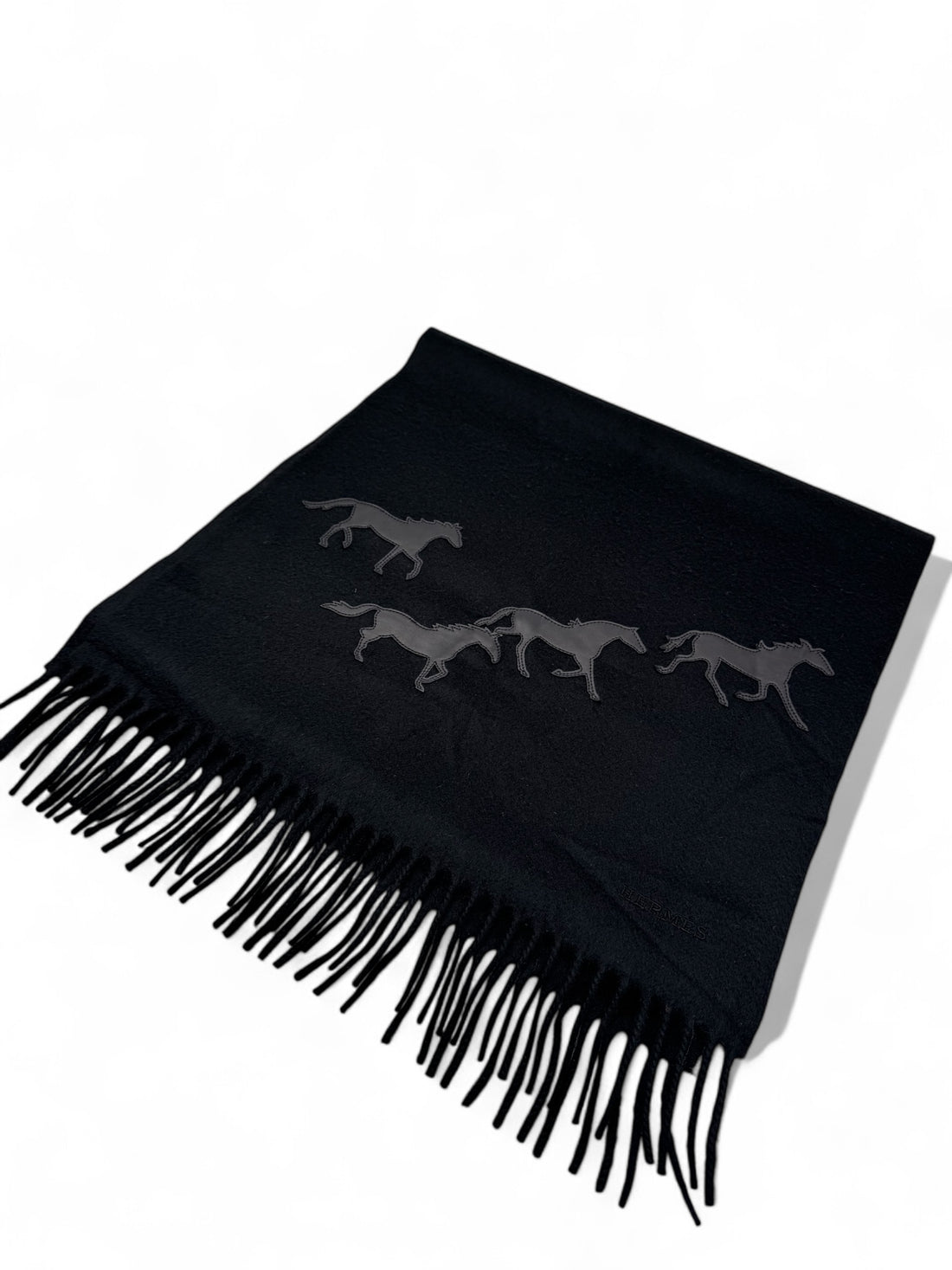 Hermès - Echarpe en cachemire &quot;Wild Horses&quot; Noir