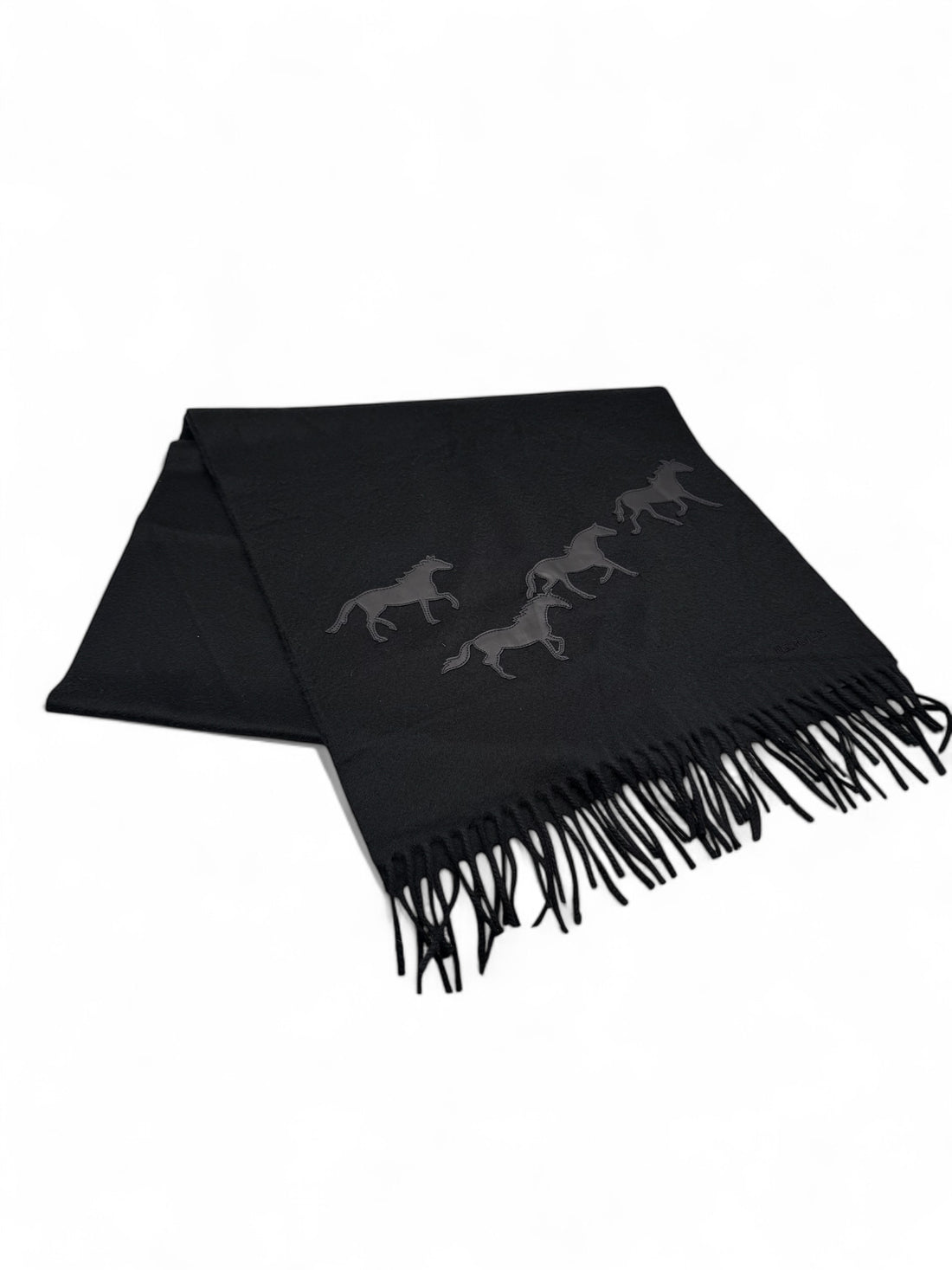 Hermès - Echarpe en cachemire &quot;Wild Horses&quot; Noir