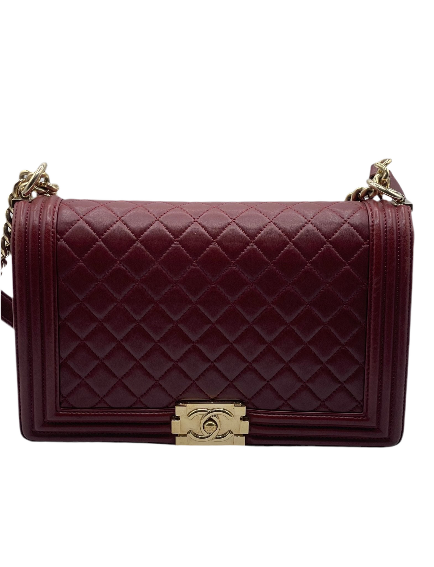 Chanel - Sac Boy 28 bordeaux